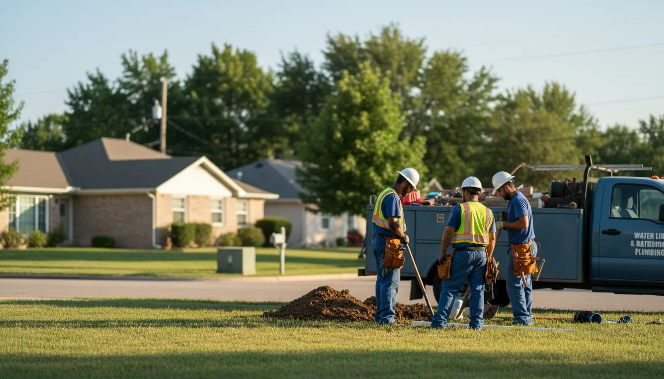 Residential water line and bathroom plumbing service in Rives, TN